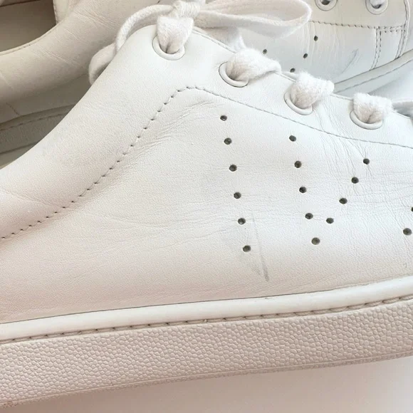 Vince Varin Leather Low-Top Sneaker in White Woodsmoke 9/39 - Picture 9 of 10